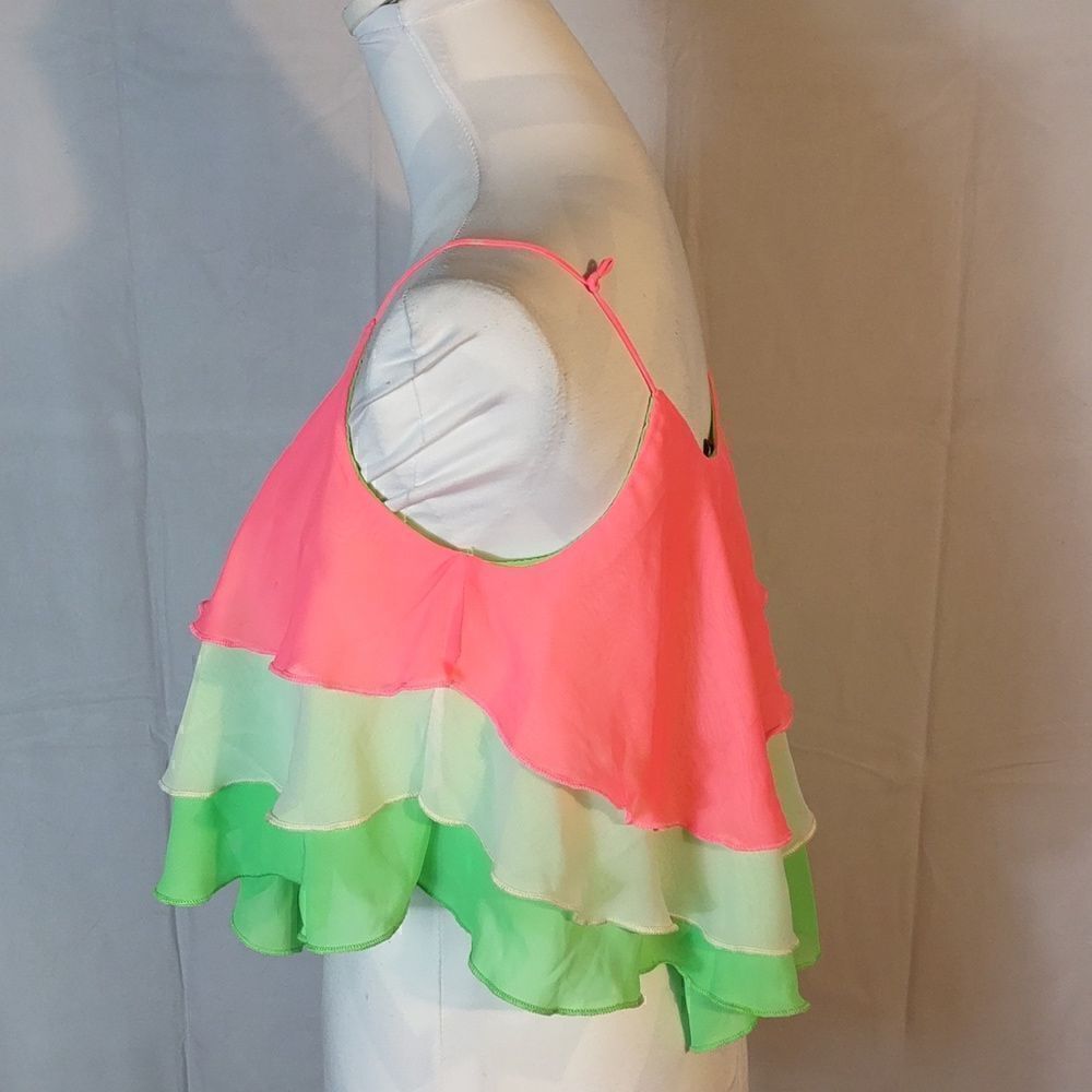 True Light Neon Ruffle Top - Picture 2 of 5